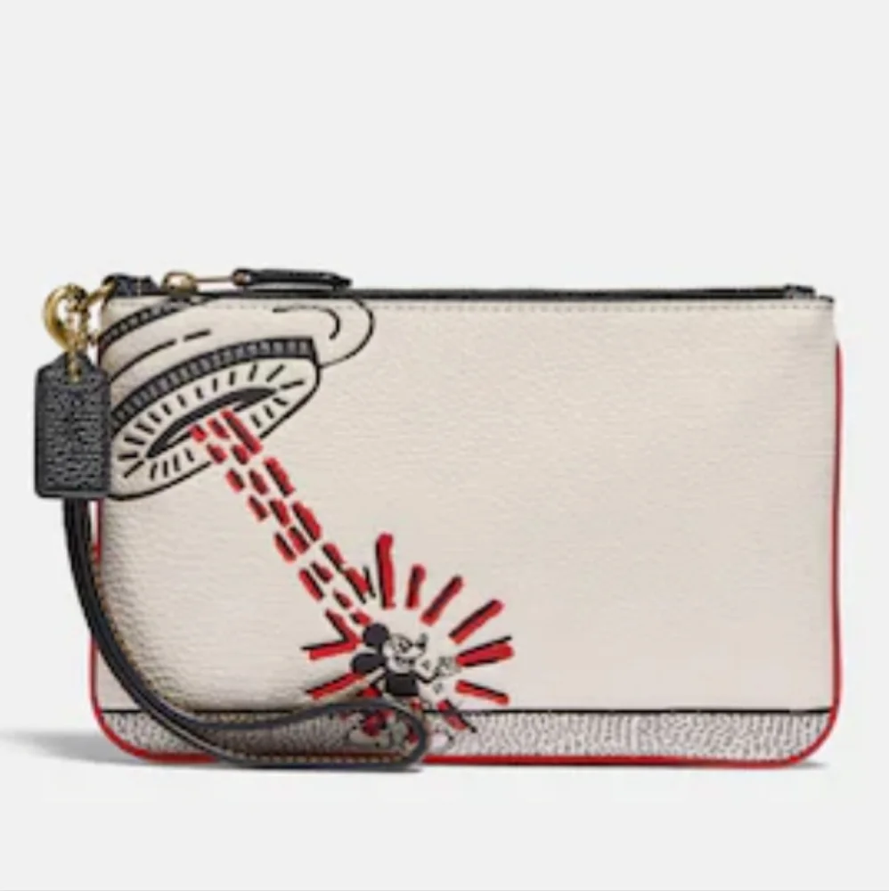 Coach Disney Mickey Mouse X Keith Haring Small Wristlet - Picture 7 of 9